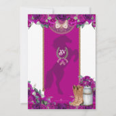 マゼン素朴タホットピンクウエスタンチャロキンセニェラ 招待状 (裏面)