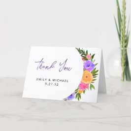 マゼン鮮やかタカジュアル紫バイオレットイエロー サンキューカード