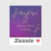 マゼン鮮やかタパープルありが結婚とう シール (シート)