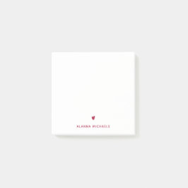 マゼン鮮やかタ色のハートと名前 ポストイット