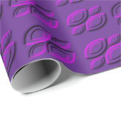 マゼン鮮やかタ色の葉パターン ラッピングペーパー (ロールコーナー)