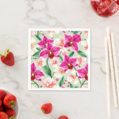 マゼン鮮やかタ色の蘭の水の色パターン スタンダードカクテルナプキン (インサイチュ)