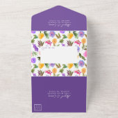 マゼン鮮やかタ色バイオレットカジュアルイエローすべて1インチ オールインワン招待状 (外側)