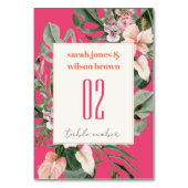 マゼン鮮やかタ赤面ボホトロピカルフローラ結婚ズ テーブルナンバー (裏面)