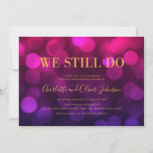 マゼン鮮やかタ《写真》ぼけ味ラ結婚イトの記念日 招待状 (正面)