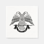 マソニックのシンボルとしての両頭のワシ スタンダードカクテルナプキン (正面)