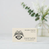 マソニックのシンボルとしての両頭のワシ 名刺 (スタンド正面)