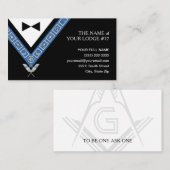 マソニックのフリーメーソン事務局長の宝石 名刺 (正面/裏面)