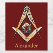 マソニックの心（黄色がかった） ワインラベル (シングルラベル)