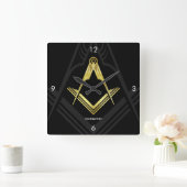 マソニックウォールクロック | Freemason ユニーク Gives スクエア壁時計 (ホーム)