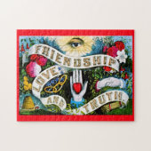 マソニックカラフル真理ロマンチックな愛の友情 ジグソーパズル (横)