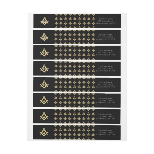 マソニックゴールデンラッシュ ラップアラウンド宛名ラベル (シート)