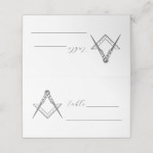 マソニックスクエアとコンパスフリーメーソン プレイスカード (外部開封)