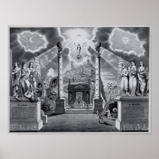 マソニックチャート(B&W) ポスター (正面)