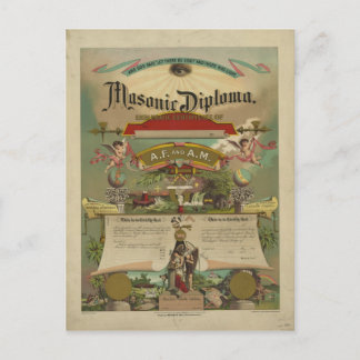 マソニックディプロマフリーメーソンフリーメーソン1891年 ポストカード