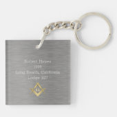 マソニックパーソナライズされたキーチェーン キーホルダー (裏面)