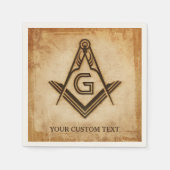 マソニックパーソナライズされたナプキンス |パーチ素朴メント スタンダードカクテルナプキン (正面)