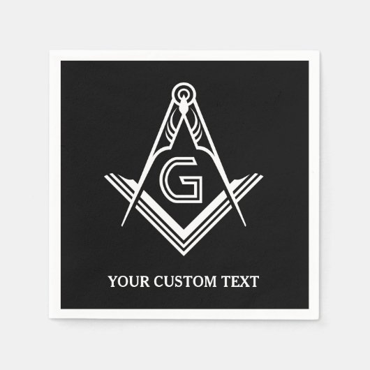 マソニックパーソナライズされたナプキン&テーブルデコレーション スタンダードカクテルナプキン (正面)