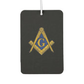 マソニックフリーメゾンズスクエアとコンパスブラック カーエアーフレッシュナー (正面)