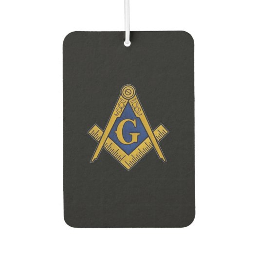 マソニックフリーメゾンズスクエアとコンパスブラック カーエアーフレッシュナー (正面)