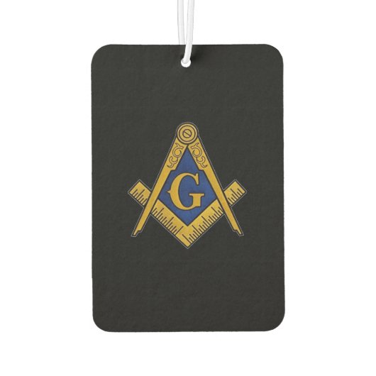 マソニックフリーメゾンズスクエアとコンパスブラック カーエアーフレッシュナー (裏面)