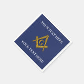 マソニックフリーメーソンスクエアとコンパスブルー スタンダードカクテルナプキン (角)