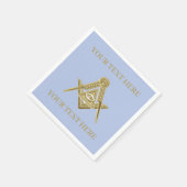 マソニックフリーメーソンスクエアとコンパスブルー スタンダードカクテルナプキン (角)