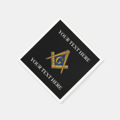 マソニックフリーメーソンスクエアとコンパスブルー スタンダードカクテルナプキン (角)