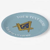 マソニックフリーメーソンスクエアとコンパスブルー ペーパープレート (アングル)