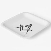 マソニックフリーメーソンスクエアとコンパスブルー ペーパープレート (傾斜あり)