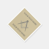 マソニックフリーメーソンスクエアとコンパス スタンダードカクテルナプキン (角)
