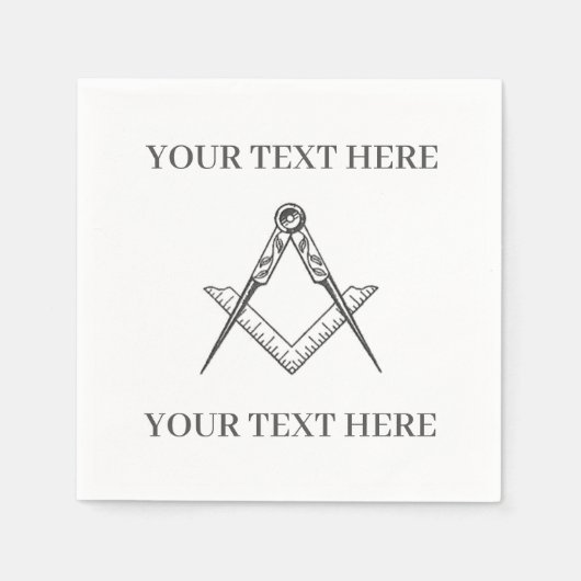 マソニックフリーメーソンスクエアとコンパス スタンダードカクテルナプキン (正面)