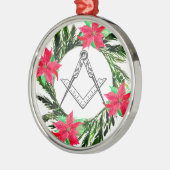 マソニックフリーメーソンメーソンリーリースポインセチア メタルオーナメント (左)