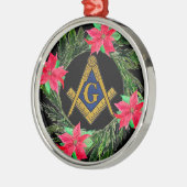 マソニックフリーメーソンメーソンリーリースポインセチア メタルオーナメント (左)