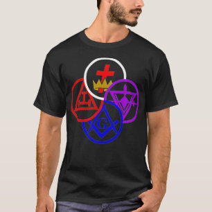 マソニックヨークライトデグリーシンボルフリーメソンロッジ Tシャツ