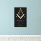 マソニックロッジウォールぶら下がったズ キャンバスプリント (インサイチュ (ウッドフロア))