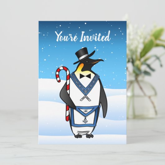 マソニックロッジクリスマスパーティの招待状 招待状 (スタンド正面)