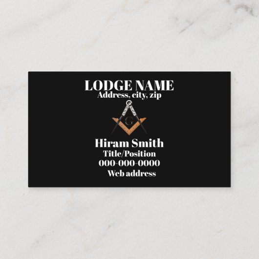 マソニック名刺 名刺 (裏面)