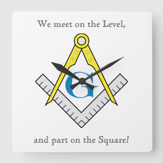 マソニック時計 スクエア壁時計 (正面)