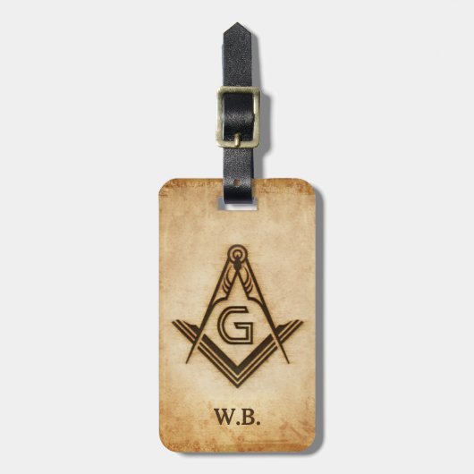 マソニック素朴ラゲッジタグ |フリーメーソンの贈り物 ラゲッジタグ (正面縦)