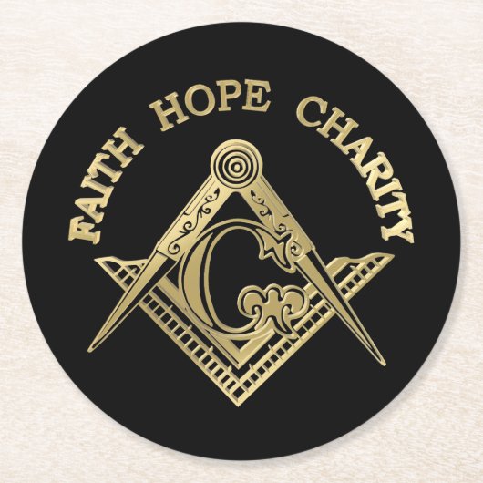 マソニック記号 ラウンドペーパーコースター (正面)