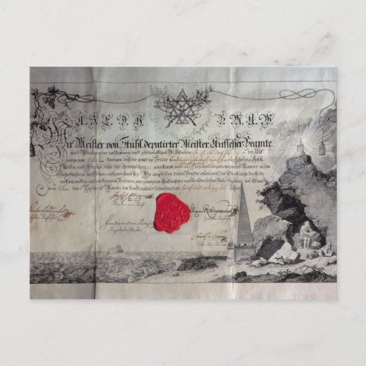 マソニック証明書, 1785 ポストカード (正面)