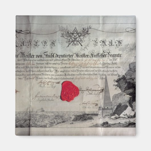 マソニック証明書， 1785 マグネット (正面)