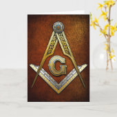 マソニック・スクエアとコンパス カード (黄色い花)
