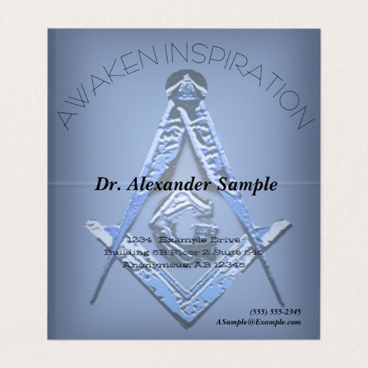 マソニック·マインズ（青） 名刺 (内部フラット)