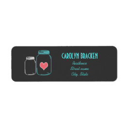 マソモダンンジャー |ピンクのハート差出人住所ラベル ラベル