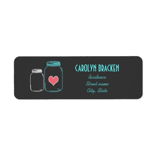 マソモダンンジャー |ピンクのハート差出人住所ラベル ラベル (正面)