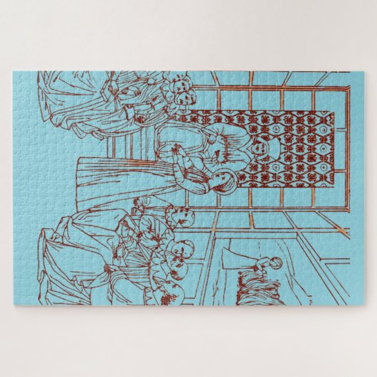 マソリーノの学者たちと議論する聖キャサリン ジグソーパズル (横)