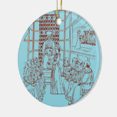 マソリーノの学者たちと議論する聖キャサリン セラミックオーナメント (左)