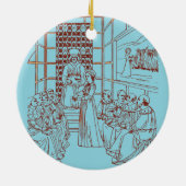 マソリーノの学者たちと議論する聖キャサリン セラミックオーナメント (裏面)